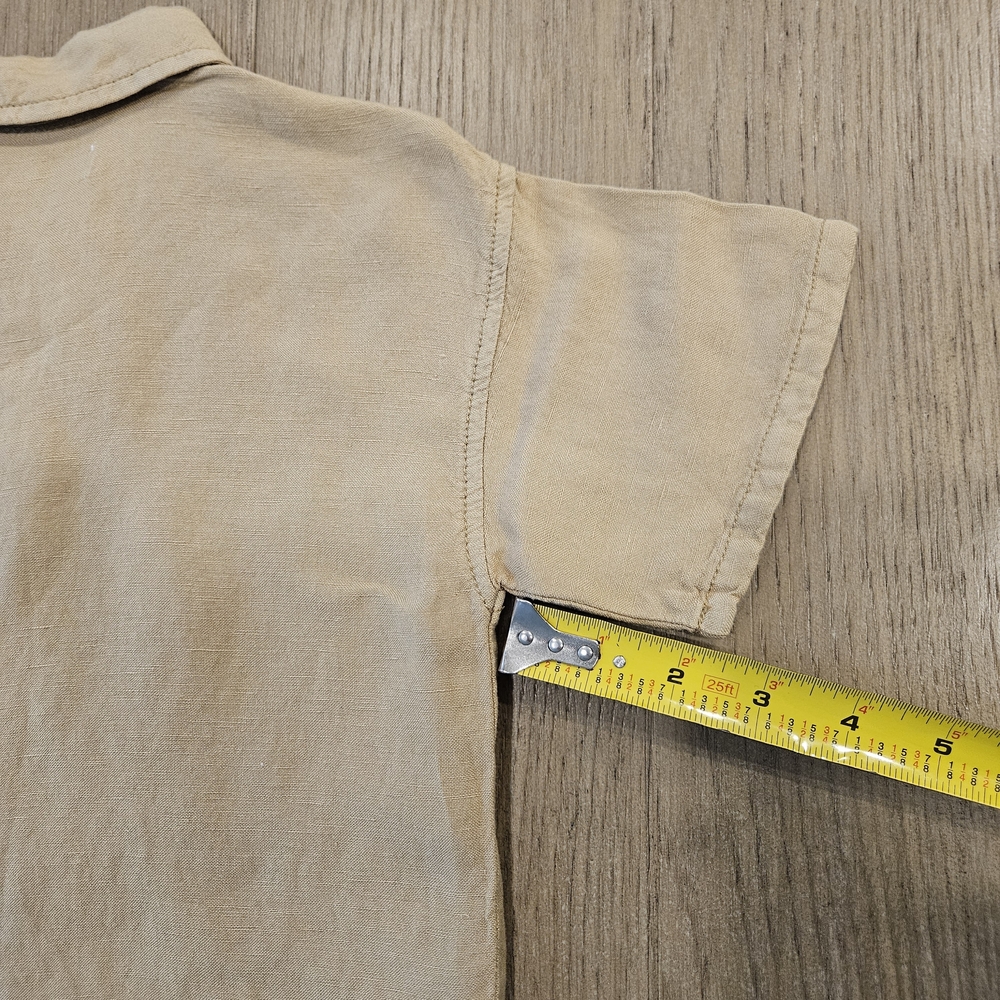 ZARA Camel Short Sleeve Button Down Shirt Size 3T NWT - Picture 4 of 6